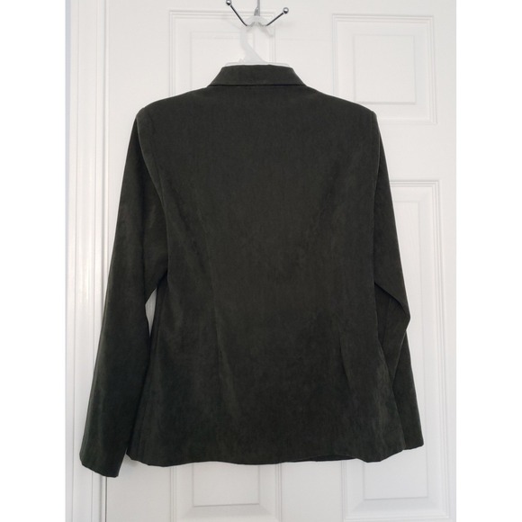 Studio C Womans Blazer faux Suede forest Green Size 8 - Picture 3 of 5
